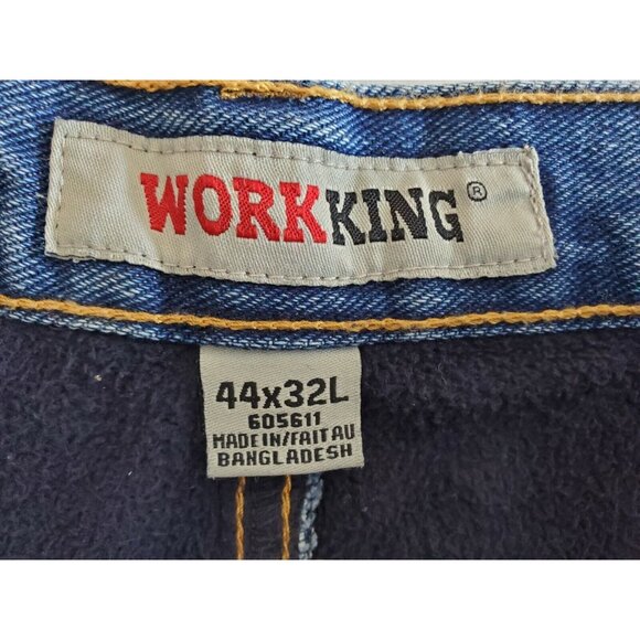 Work King Fleece Lined Jeans Men's Size 44x32 Medium Wash Straight - Picture 6 of 8